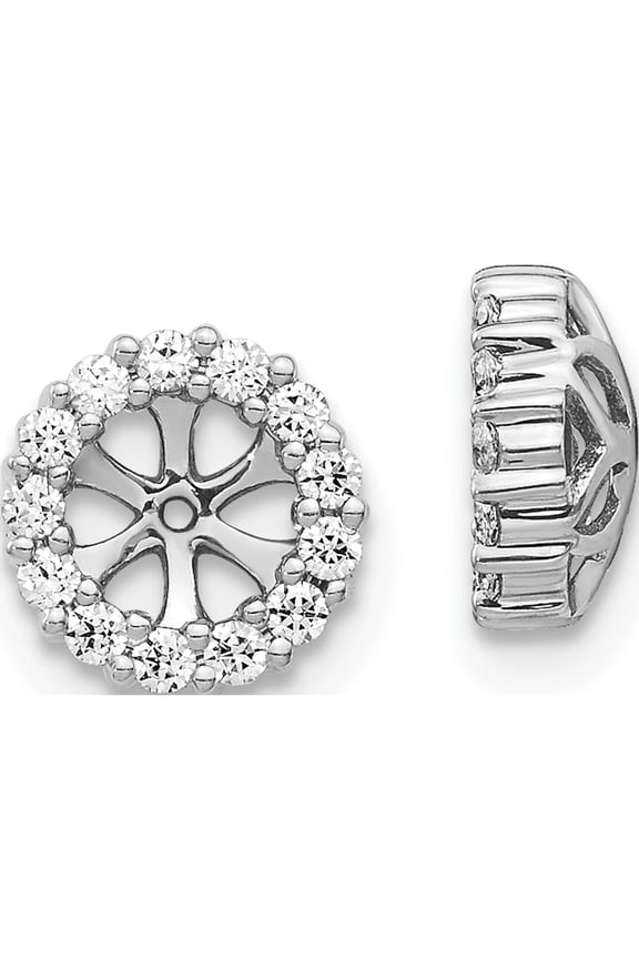 10K White Gold 1/4 carat Diamond 4.25mm Opening Round Earring Jackets