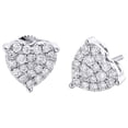 thumbnail image 1 of 10K White Gold Diamond Heart Shape 3 Prong Studs Womens Fancy Earrings 3/4 CT., 1 of 5
