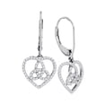 thumbnail image 1 of 10K White Gold Diamond Heart Trinity Dangle Earrings 1/4 Ctw., 1 of 2