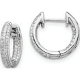 thumbnail image 1 of 10K White Gold Diamond Hinged Hoop Earrings (Width 14) (Length 13) - Jbsp, 1 of 5