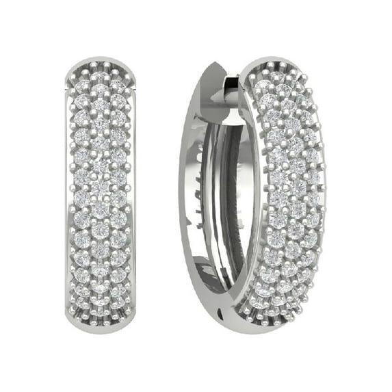 10K White Gold Diamond Hoop Earrings (1/3 cttw, I-J Color, I2-I3 Clarity)