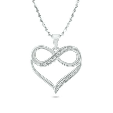 Diamond Initial A-Z Heart Pendant Necklace in White Gold : 14K Pendant ...
