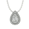 thumbnail image 1 of 10K White Gold Diamond Pear Shape Pendant with Sterling Silver Chain Necklace (1/4 cttw, I-J Color, I2-I3 Clarity), 18", 1 of 5