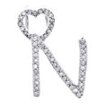 thumbnail image 1 of 10K White Gold Diamond Script Initial N Pendant Heart Bail Charm 0.12 Ct., 1 of 6