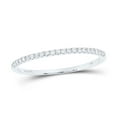 thumbnail image 1 of 10K White Gold Diamond Timeless Stackable Wedding Band Anniversary Ring 1/8 CT, 1 of 1