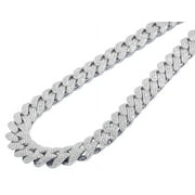 JEWELRY UNLIMITED 10K White Gold EGL Certified VVS Diamond Miami Cuban 37.55CT 16MM -18"