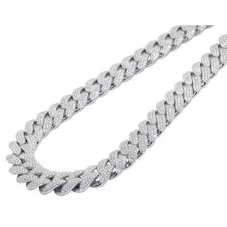 10K White Gold EGL Certified VVS Diamond Miami Cuban 37.55CT 16MM -18"
