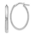 thumbnail image 1 of 10K White Gold Earring Hoop Women'S 26.5 mm 8 Polished Oval Earrings, 1 of 2