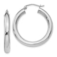 thumbnail image 1 of 10K White Gold Earring Hoop Women'S 31.5 mm 16 Polished Lightweight Earrings, 1 of 2