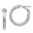 thumbnail image 1 of 10K White Gold Earring Hoop Women'S Diamond-Cut 21.65 mm 21.75, 1 of 3