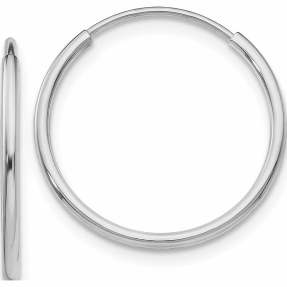 10K White Gold Endless Hoop Earrings (20 X 20) Made In Peru 10t975