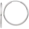 thumbnail image 1 of 10K White Gold Endless Hoop Earrings - 30mm, 1 of 6