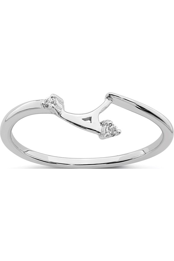 10K White Gold Fitted Diamond Band (Size 7) Made In India rm6389b-003-0waa