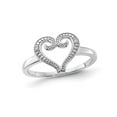 thumbnail image 1 of Gem & Harmony 10K White Gold Heart Promise Ring for Women, 1 of 4