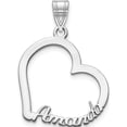 thumbnail image 1 of 10K White Gold Heart With Name Pendant (18.73 X 20.9) Made In United States -Jewelry By Sweet Pea, 1 of 2