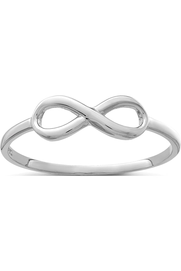 10K White Gold Polished Infinity Ring
