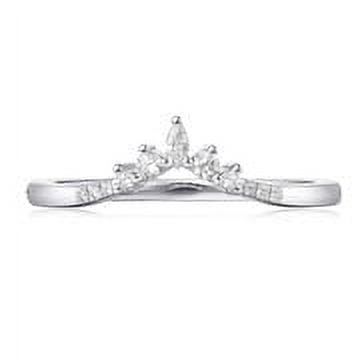 10K White Gold Marquise Shape Moissanite Wedding Ring for Women