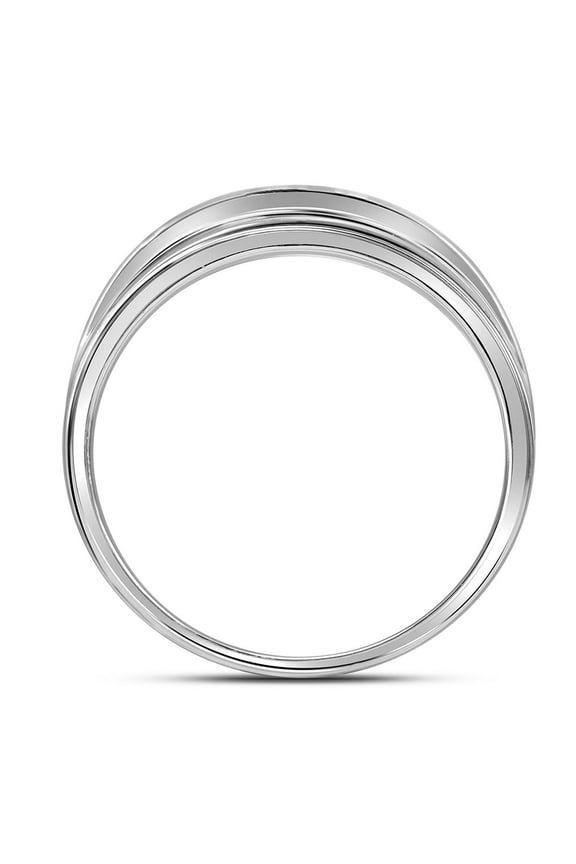 10K White Gold Mens Round Diamond Wedding Channel-Set Band Ring 1 Cttw, Mens Size: 7-13