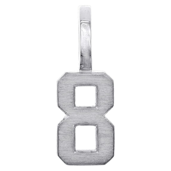 10K White Gold Mini Number # Pendant Block Font Charm Hashtag Plus Sign | 8