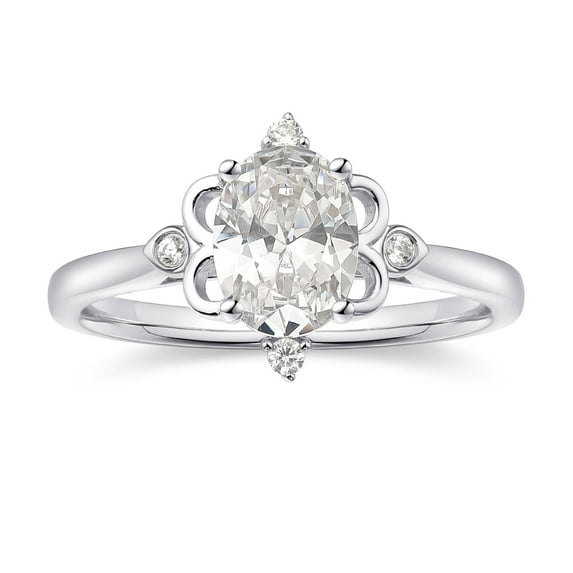 10K White Gold Moissanite Cubic Zirconia Engagement Ring Jewelry Gifts