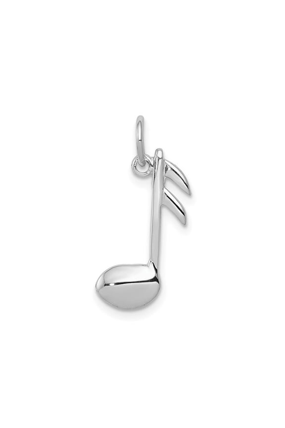 Gem & Harmony 10K White Gold Musical Note Charm Pendant (NO CHAIN) for Women