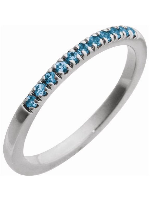 10K White Gold Natural London Blue Topaz Stackable Ring - Solid Gold Fine Jewelry | Jewelry by Sweet Pea