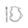 thumbnail image 1 of 10K White Gold Open Heart Small Hoop Earrings, 1 of 4