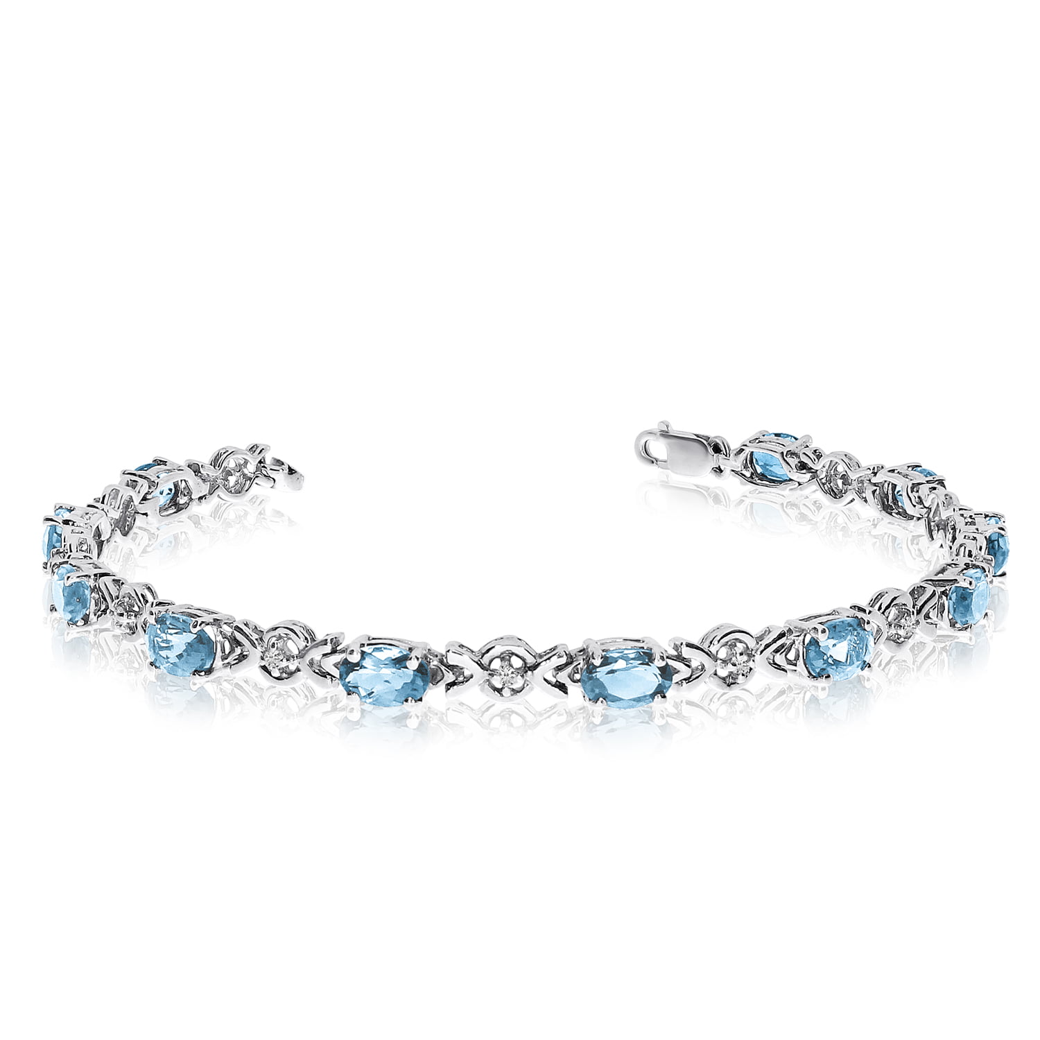French Art Deco Aquamarine & Diamond bracelet 11.00cts in Platinum & 18ct  White Gold - Round Brilliant-cut & Baguette-cut Diamonds Emerald-cut  Aquamarines Grain & Rub-over set | Pragnell