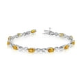 thumbnail image 1 of 10K White Gold Oval Citrine and Diamond Bracelet, 1 of 3