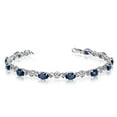 thumbnail image 1 of 10K White Gold Oval Sapphire and Diamond Bracelet, 1 of 3