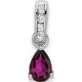 thumbnail image 1 of 10K White Gold Pear Rhodolite Garnet And Diamond Pendant (Width 4.6) (Length 16.3) - Jbsp, 1 of 5