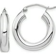 thumbnail image 1 of 10K White Gold Polished 4Mm Tube Hoop Earrings (Width 19.82) (Length 21.38) - Jbsp, 1 of 5