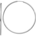 thumbnail image 1 of 10K White Gold Polished Endless 2Mm Hoop Earrings (Width 60) (Length 60) - Jbsp, 1 of 5