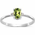 thumbnail image 1 of 10K White Gold Polished Geniune Diamond & Peridot Birthstone Ring (Size 6) Made In United States 10xbr221, 1 of 6