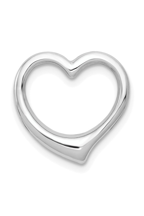 10K White Gold Polished 15mm Large Floating Heart Chain Slide 10C2918W