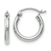 COUTURE JEWELERS 10K White Gold Polished Hinged Hoop Earrings