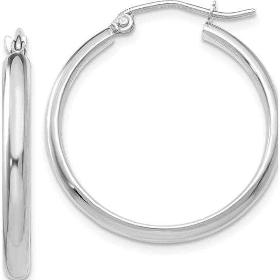 Jewelry by Sweet Pea 10K White Gold Polished Hoop Earring