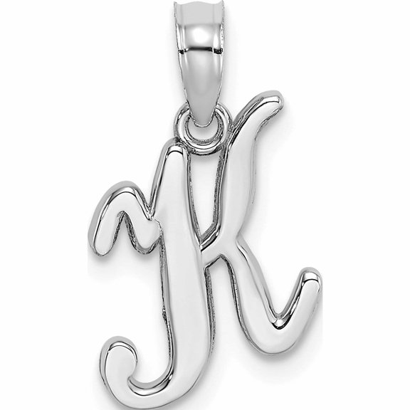 Jewelry by Sweet Pea 10K White Gold Polished Medium Script Initial K Charm