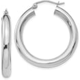 thumbnail image 1 of 10K White Gold Polished Lightweight Hoop Earrings - 31.5mm, 1 of 6