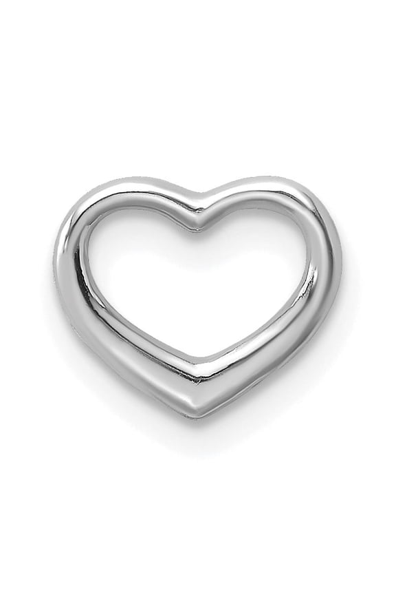 10K White Gold Polished Mini Floating Heart Slide