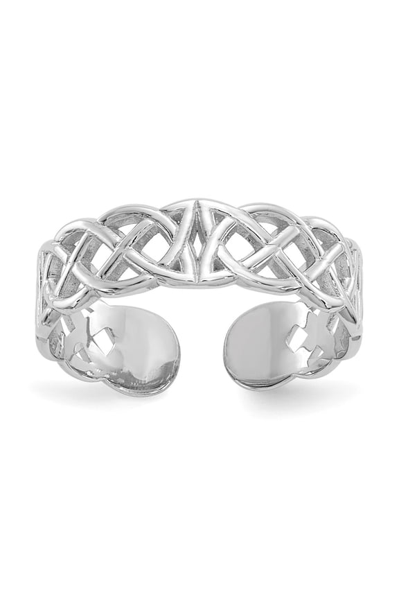 10K White Gold Polished w/ Design Toe Ring