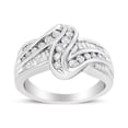 thumbnail image 1 of 10K White Gold Ring 3/4 Cttw Round-Cut Diamond Bypass Ring (H-I Color, I2-I3 Clarity) - Size 8, 1 of 7