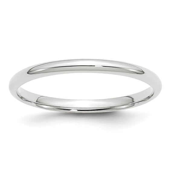 10K White Gold Ring Band Wedding Comfort 2mm LTW Fit Size 7.5