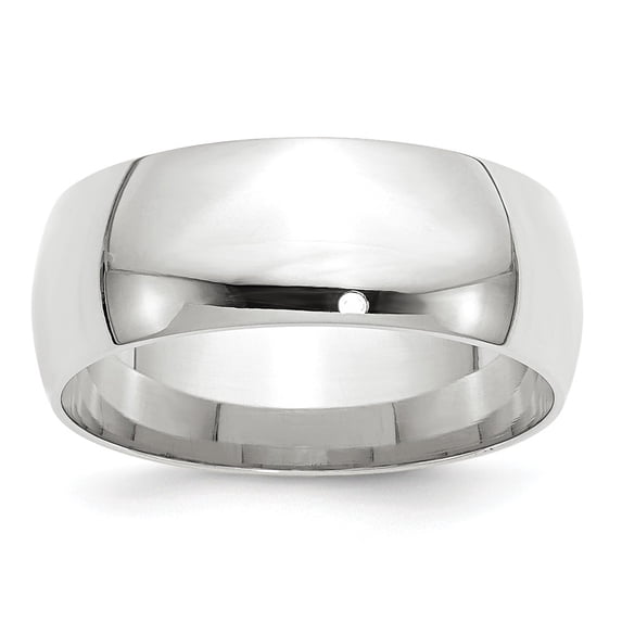 10K White Gold Ring Band Wedding Comfort 8mm LTW Fit Size 10.5