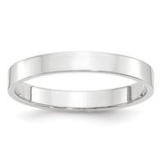 10K White Gold Ring Band Wedding Standard Flat 3mm LTW Size 12