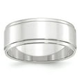 thumbnail image 1 of 10K White Gold Ring Band Wedding Standard Flat 8mm with Step Edge Size 10.5, 1 of 3
