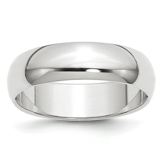 10K White Gold Ring Band Wedding Standard Half Round