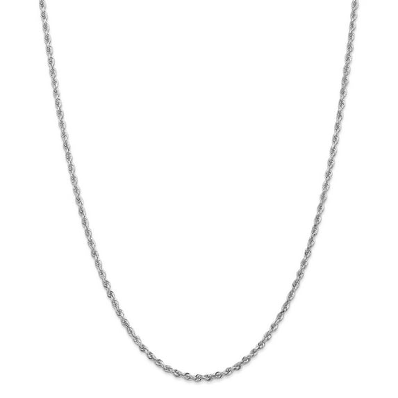 10K White Gold Rope chain Diamond-cut 30 in 2.75 mm