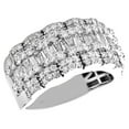 thumbnail image 1 of 10K White Gold Round & Baguette Diamond Wedding Band 12mm Statement Ring 2.35 CT, 1 of 5