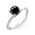 thumbnail image 1 of 10K White Gold Round Black Diamond Ladies Bridal Engagement Solitaire Ring, 1 of 1